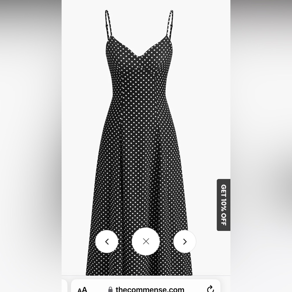 Commense polka dot sweetheart neckline maxi dress